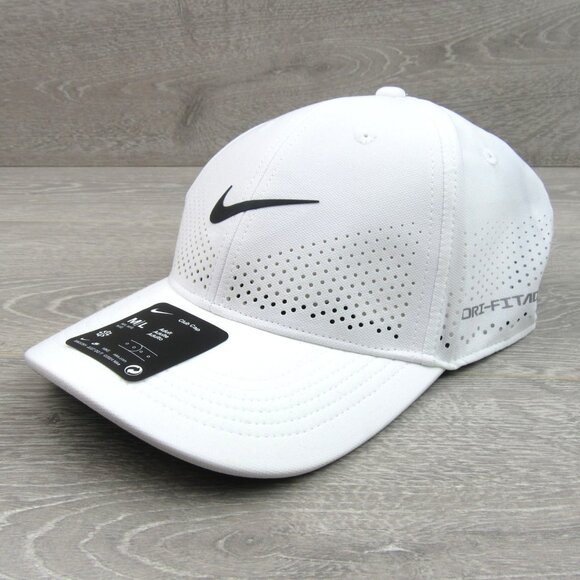 Nike Dri-FIT ADV Club Swoosh White Hat Cap Size M/L NEW - Picture 2 of 14